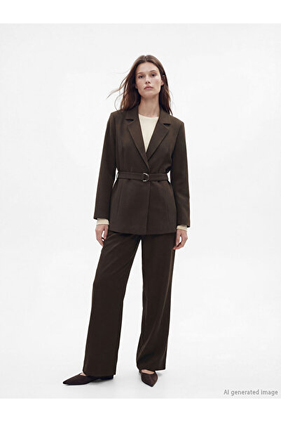 LC Waikiki Women's Blazer Jacket with Belt Waist