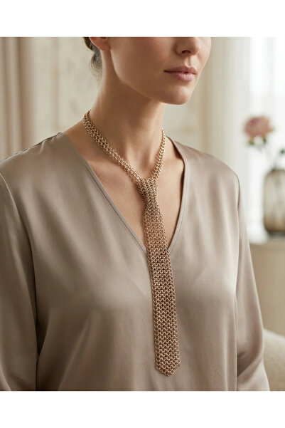 Dorvina قلادة من النحاس متوافقة مع علامة Zr، قلادة ذهبية اللون بسلسلة معدنية ...