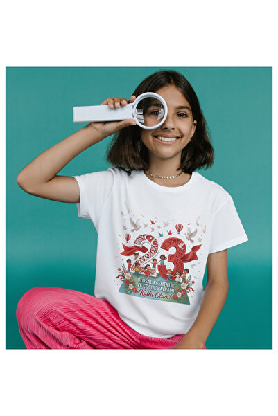 ALPŞAN TİCARET Μπλουζάκια 23 Απριλίου Μπλουζάκι 23 Απριλίου Λευκό μπλουζάκι γ...