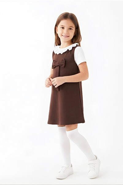 MODANINO Κοριτσίστικο Φόρεμα 2 τεμαχίων (Φόρεμα διπλής όψης από ύφασμα + Μπλο...