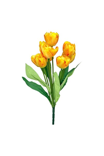 Ambalaje Flori Online Μπουκέτο με 9 Μεγάλες Υφασμάτινες Τουλίπες Κίτρινες Κόκ...