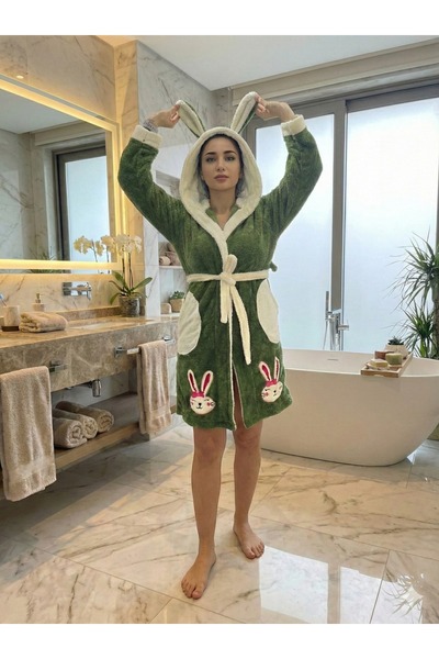 nf natural fabrica Rabbit Embroidered Dressing Gown & Bathrobe