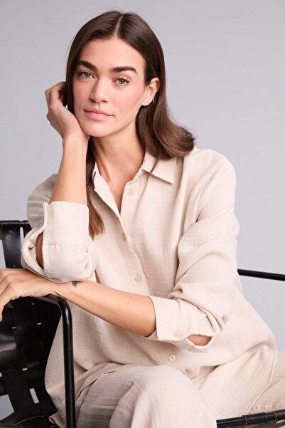 DeFacto Oversized Muslin Long Sleeve Shirt H2744Ax26Sp