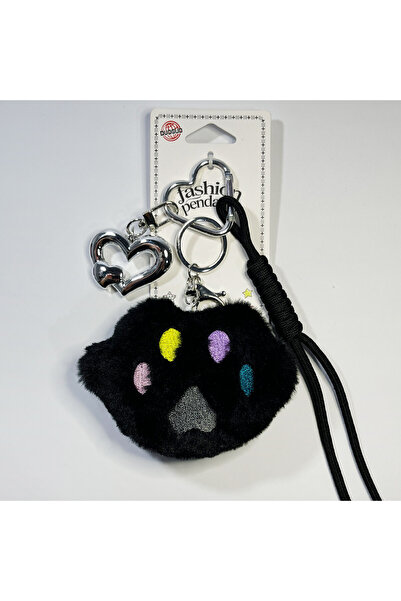 duoguo Keychain Set, Fluffy Paw, Metal Heart Pendant, Lanyard, Backpack and K...