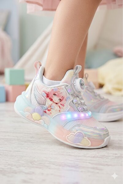 Vicco Premium Smart Lacing Lighted Girls' Sports Shoes