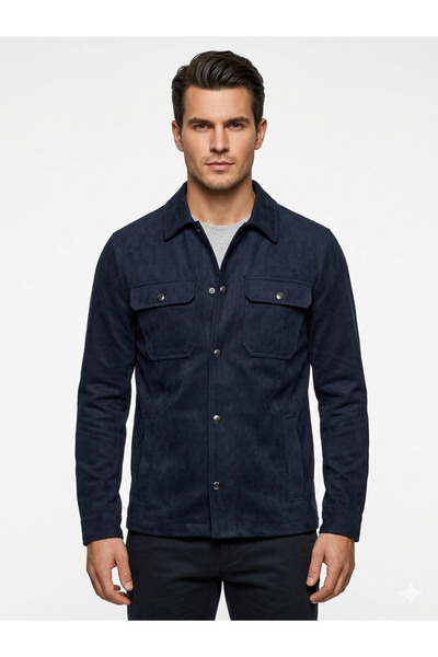 İMAJ MAĞAZACILIK Men's Premium Suede Look Slim Fit Seasonal Jacket - Jean Jac...
