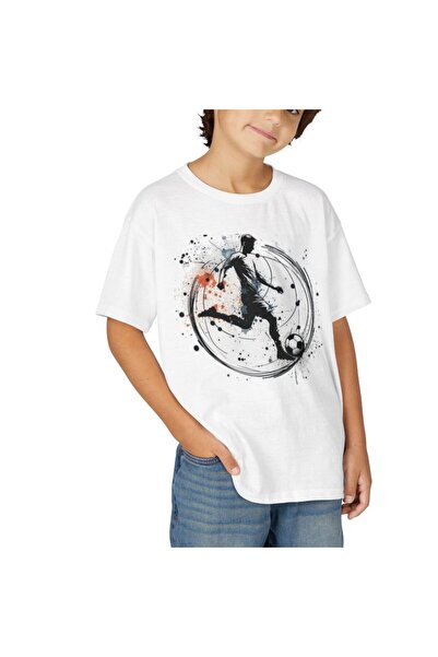 LADİJİTAL BASKI ÇÖZÜMLERİ Λευκό μπλουζάκι με στάμπα ποδοσφαίρου