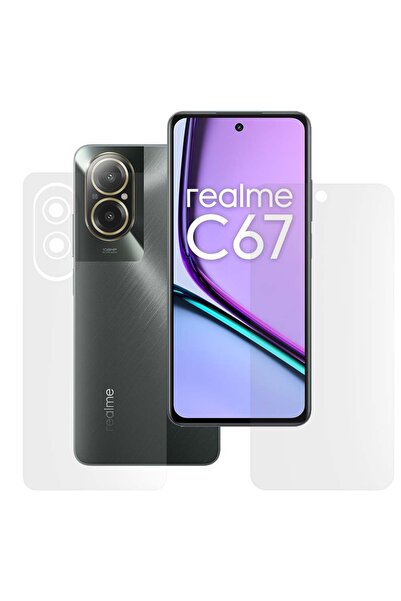 SILKASE Set of 2 matte films for Realme C67, phone protection, silicone