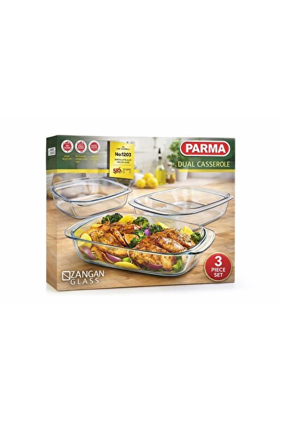 OEM Set of 3 Yena Heat-Resistant Glass Trays + Oven Glove GIFT