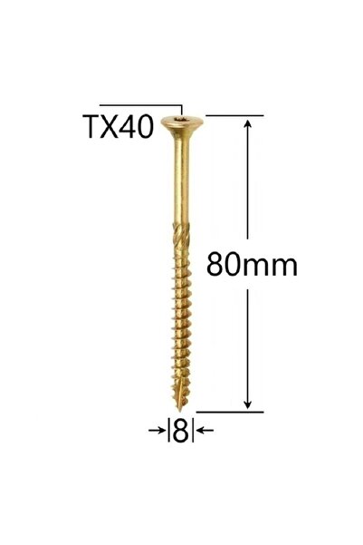 Mag-Krak Carpentry Screw Countersunk Head 8x80 mm Torx TX40 - 50pcs/box