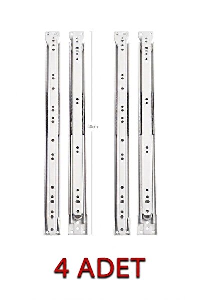 SAMET 40 cm Beyaz Çekmece Rayı Seti(4 takım)