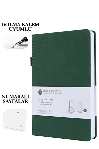 Vox Art Dolma Kalem Uyumlu, Numaralı Not Defteri 14*21cm, 110gr Noktalı 220 s...