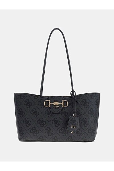 Guess Janie Logo Girlfriend Women's Anthracite Shoulder Bag Hwos9924230-Clo