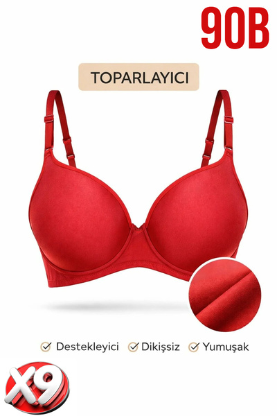 PRUSA İÇ GİYİM Women's Padded (Supported) B Wired t Shaping / Sculpting Red B...