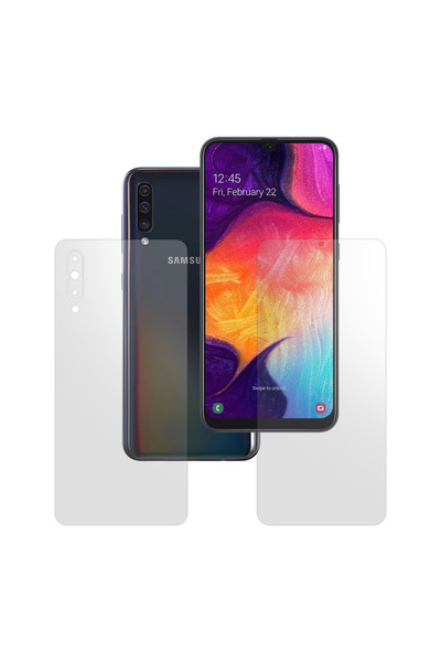 SILKASE Set of 2 matte foils for Samsung A50, phone protection, silicone