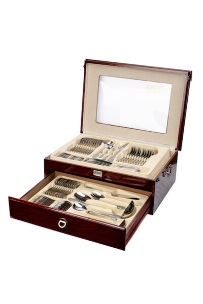 RAWI Set de tacâmuri din oțel inoxidabil, 72 de piese cu diplomat