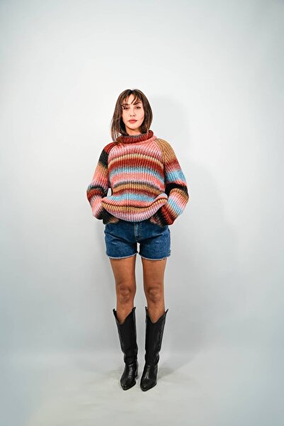 Hersley New Season Rainbow Women's Knitted Sweater