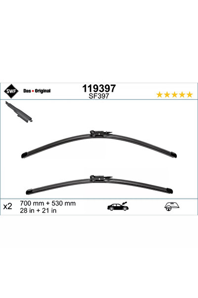 SWF SİLECEK TAKIMI, Flat Blade (7000+530 mm) MERCEDES M CLASS (W251)