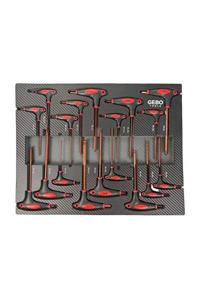GEBOTOOLS TORX INCH ALLEN DRIVE CABINET MODULE WITH T-HANDLE 18 PIECES GEBO T...