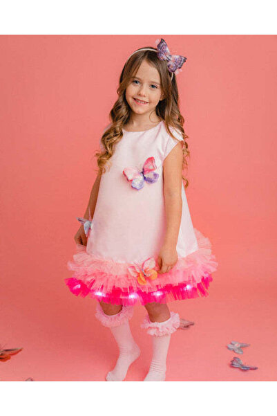 fustite cu luminite Μικρό Φόρεμα με Φώτα Πεταλούδα - 10-12 ετών (140-152 εκ.)