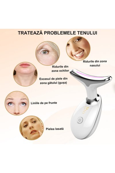 Icoverse Dispozitiv Facial Multifunctional Anti-Imbatranire, Indepartare Gusa, Negru, Tratament HIFU, Negru