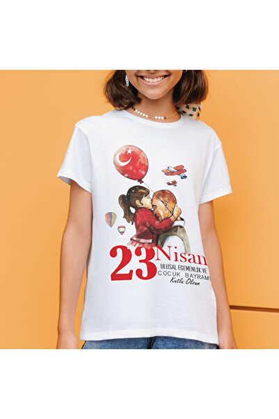 ALPŞAN TİCARET Μπλουζάκια 23 Απριλίου Μπλουζάκι 23 Απριλίου Λευκό μπλουζάκι γ...