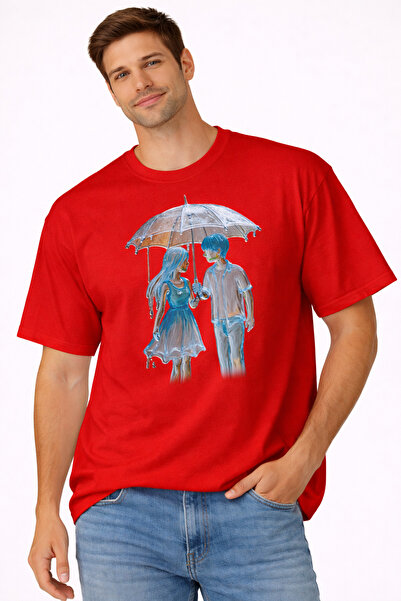 VODEXA Unisex majica prekomernog veličine UMBRELLA sa printom, 100% pamučna m...