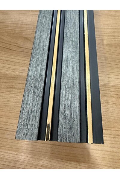 Lambiri Pvc GREY GOLD Duvar Ofis Tv Arkası Koridor Dekoratif Panel 5 ADET (55...