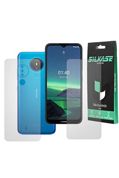 SILKASE Set of 2 matte foils for Nokia 1.4, phone protection, silicone