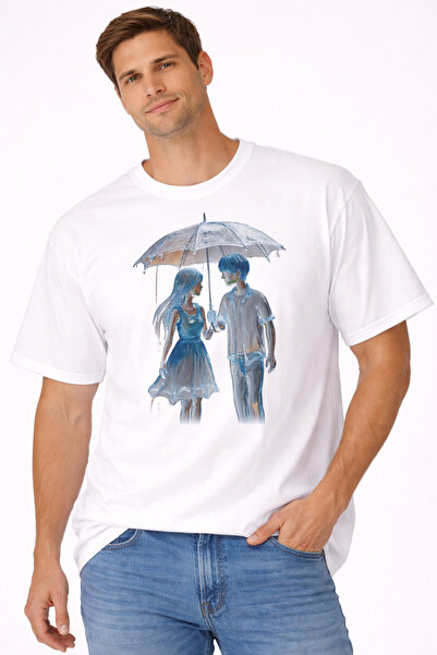 VODEXA Μπλουζάκι Unisex Oversize με στάμπα ομπρέλας, 100% βαμβακερό, άνετη εφ...