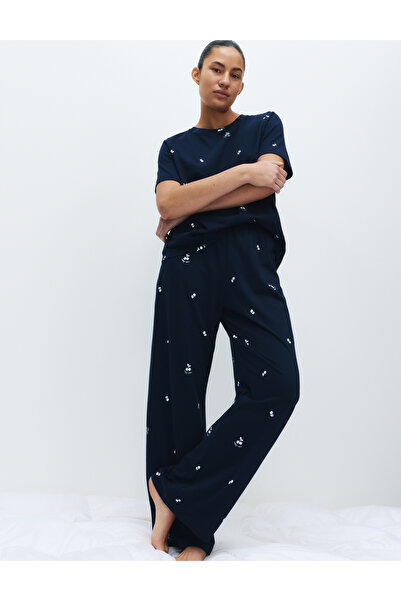 Marks & Spencer Saf Pamuklu Baskılı Pijama Takımı
