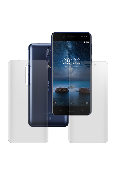 SILKASE Set of 2 matte foils for Nokia 8, phone protection, silicone