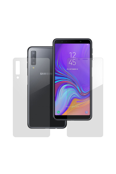 SILKASE Set of 2 foils for Samsung A7 (2018), phone protection, silicone