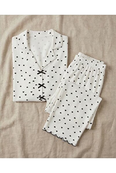 Hirazenmoda Women's Magnolia Alacati Short Sleeve Pajama Set