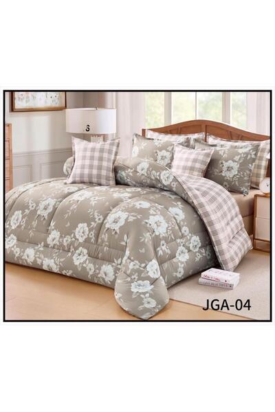 Not specified مفرش 8 قطع نفرين *حشوه وسط صيفي مشجر خامة مكروفايبر