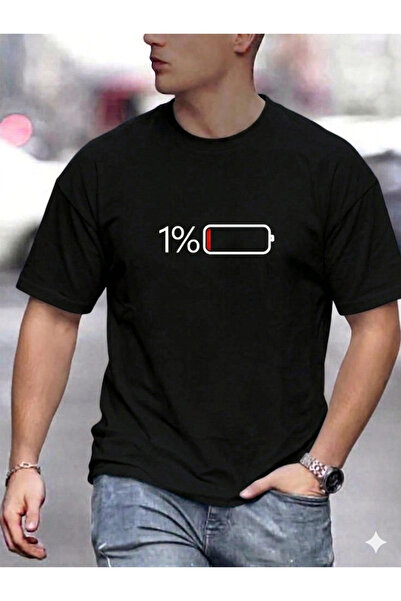 VODEXA Tricou oversize unisex 1% imprimat, 100% bumbac, croială confortabilă