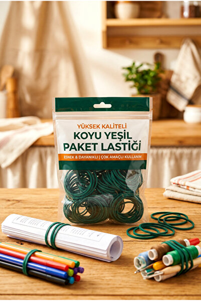 Shopping Faster 1 Adet - Paket Lastiği Yeşil Renkli %100 Kauçuk|