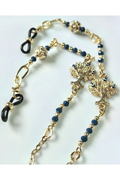 THİNBLACK Glasses Chain with Evil Eye Beads and Tree of Life Figure