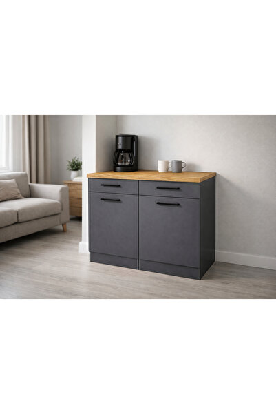 Tdesigno Ayça 2 Kapaklı-2 Çekmeceli Mutfak Alt Modül -120 cm - Çok Amaçlı Dol...