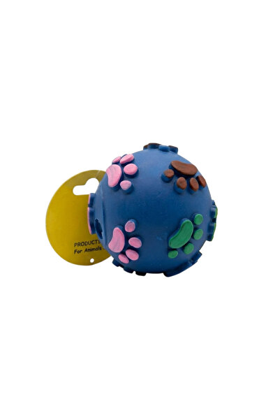 MPET Pet Toy Ball - Durable Rubber Interactive Squeaky Ball with Colorful Paw...
