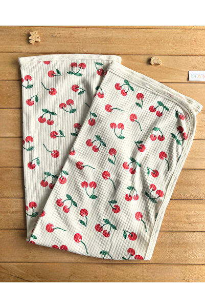 Berço Natural Cherry Cotton 80X90 cm Single Layer Combed Cotton Baby Blanket