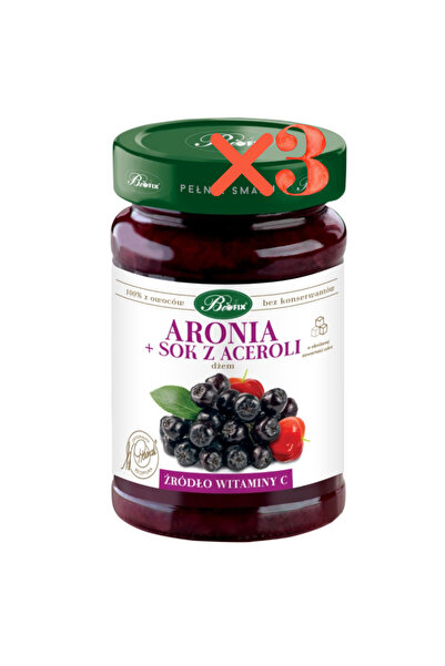 Bifix Pachet: 3 X Gem de aronia cu suc de acerola, doar din fructe, indulcit ...