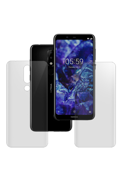 SILKASE Set of 2 matte foils for Nokia 5.1 Plus, phone protection, silicone