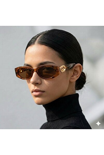 Ticarto Women's Oval Black Glass Leopard Sunglasses Tctga002305G0303