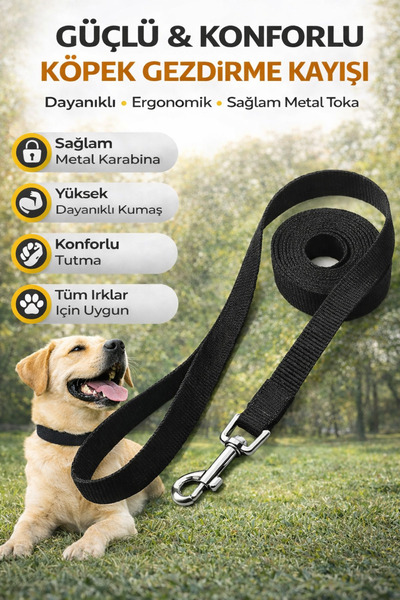 Vi Caro Köpek Gezdirme Kayışı Güçlü Metal Karabina Dayanıklı Konforlu Tasma K...