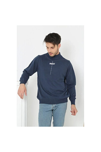 Narnuga Printed Half-Thigh Long Sleeve Woven Knitwear - Indigo