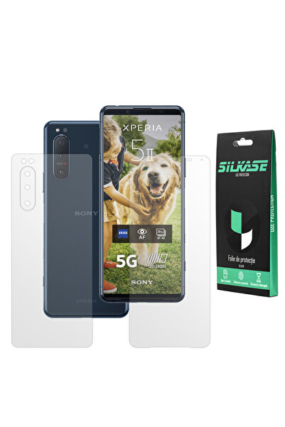 SILKASE Set of 2 matte films for Sony Xperia 5 II, phone protection, silicone