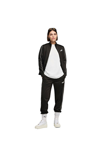 Puma طقم بدلة رياضية نسائية من Poly Suit Cl باللون الأسود بتصميم كاجوال 69190401