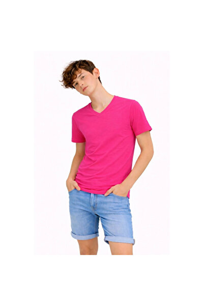Narnuga Young Boy's V-Neck T-Shirt Model - Pink