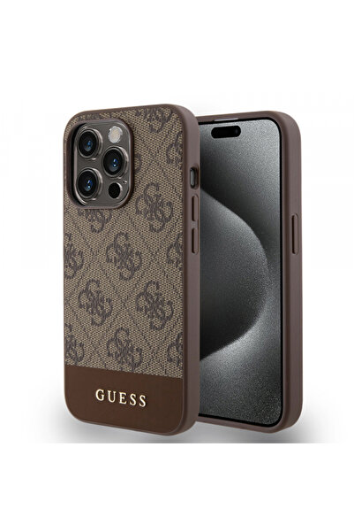 Guess Husa pentru Apple iPhone 15 Pro, Guess, 4G Stripe, Maro